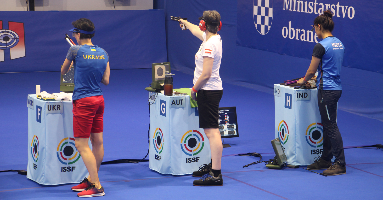 Olympiastarterin Sylvia Steiner im Luftpistolenfinale des ISSF WC Osijek © Margit Melmer, ÖSB