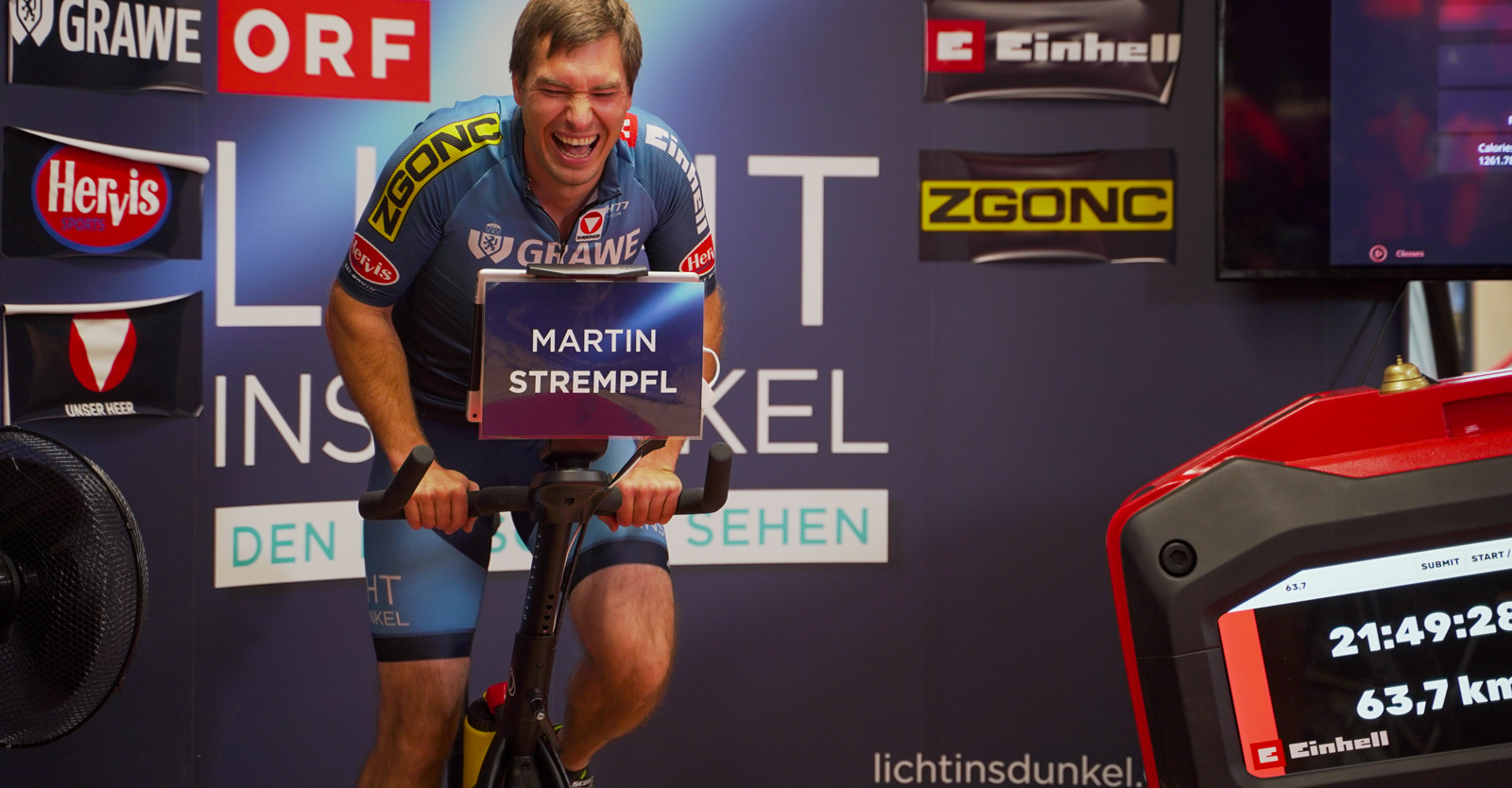 Martin Strempfl bei der 24h-Rad-Challenge © ORF - Licht ins Dunkel